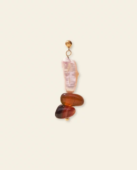 La boucle d'oreille n°3 en pierres naturelles et nacres