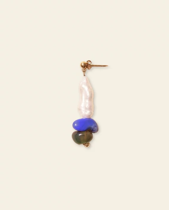 La boucle d'oreille n°2 en pierres naturelles et nacres