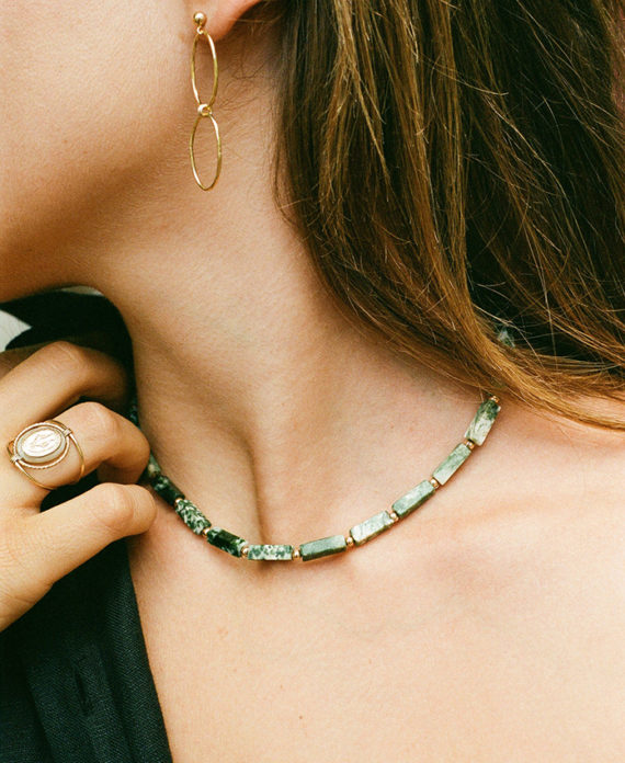 Le collier Jaspe verte