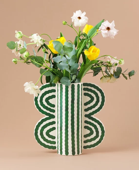 Grand papillon vert – Vase