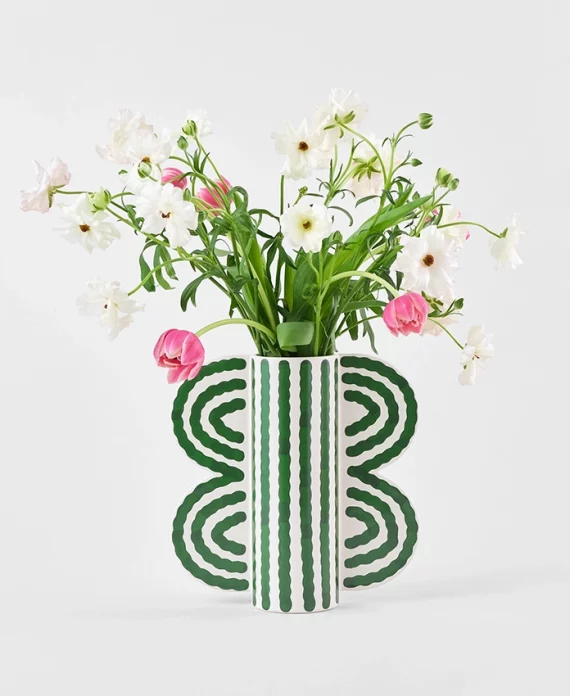 Grand papillon vert – Vase