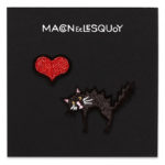 Coeur Rouge + Chat Noir – écusson thermocollant
