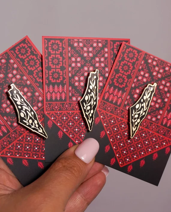 Pin's carte de la Palestine & branche d’olivier
