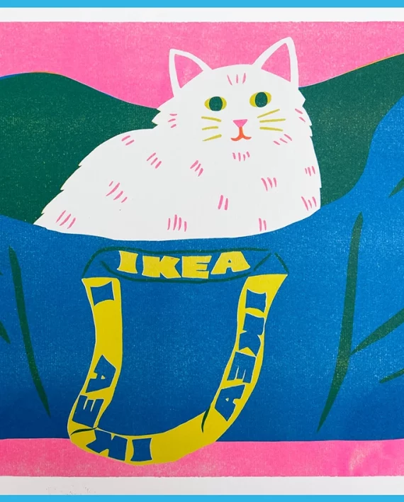 Cat in Ikea – print A3