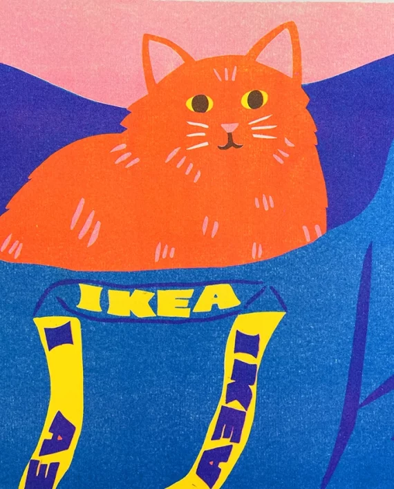 Cat in Ikea – print A3