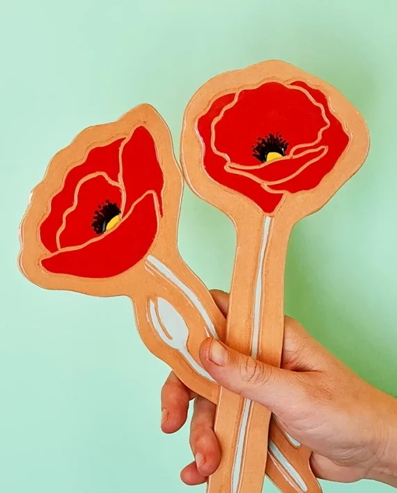 Coquelicot – déco murale en céramique