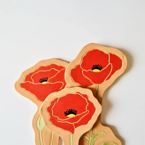 Coquelicot – déco murale en céramique
