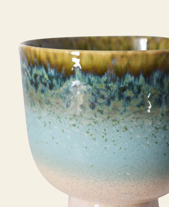 Retro Flower Pot – Lagoon