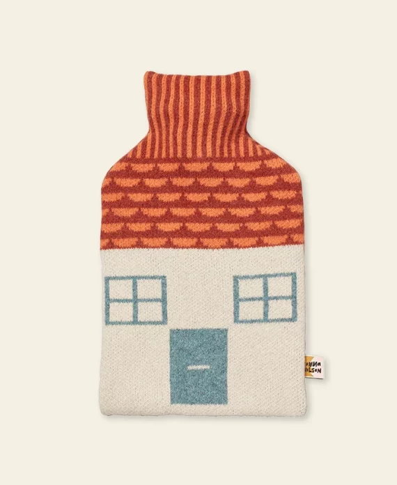 Maison – bouillotte avec housse en laine