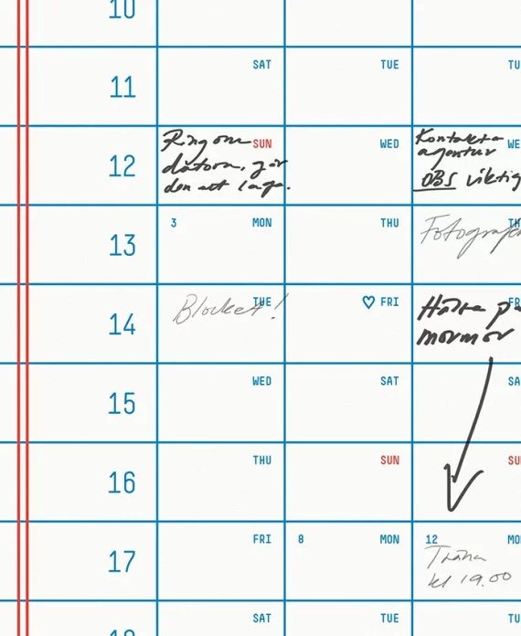 Calendrier 2026 – poster XL