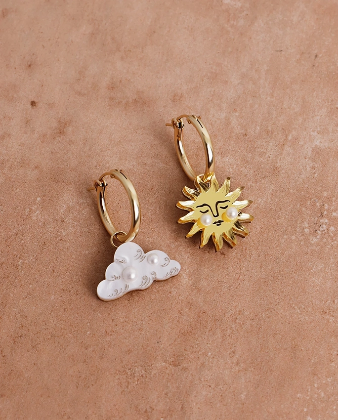 Sun & Cloud Hoops – boucles d’oreilles