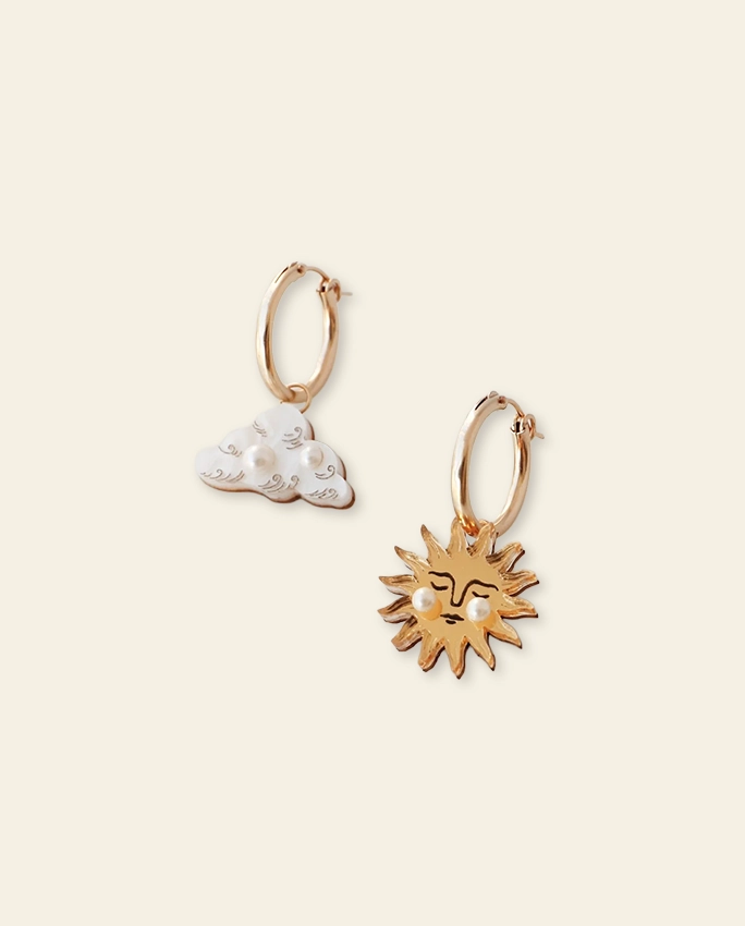 Sun & Cloud Hoops – boucles d’oreilles