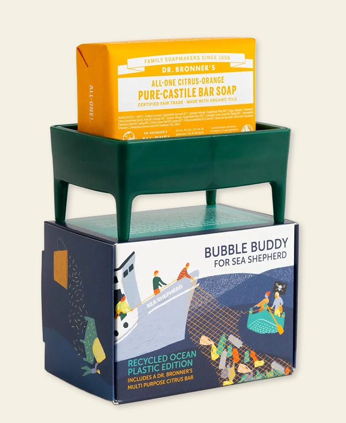 Ocean Plastic Bubble Buddy – Porte-savon râpe avec savon