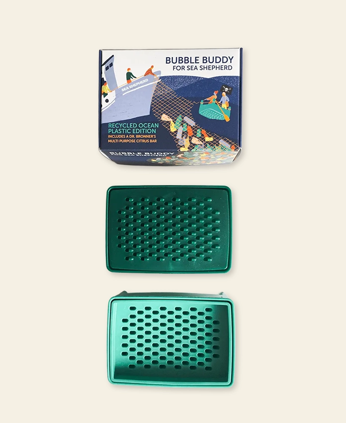 Ocean Plastic Bubble Buddy – Porte-savon râpe avec savon