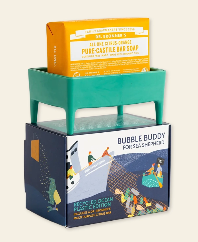 Ocean Plastic Bubble Buddy – Porte-savon râpe avec savon