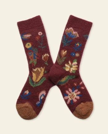 Fleurs et oiseaux – chaussettes bouclette