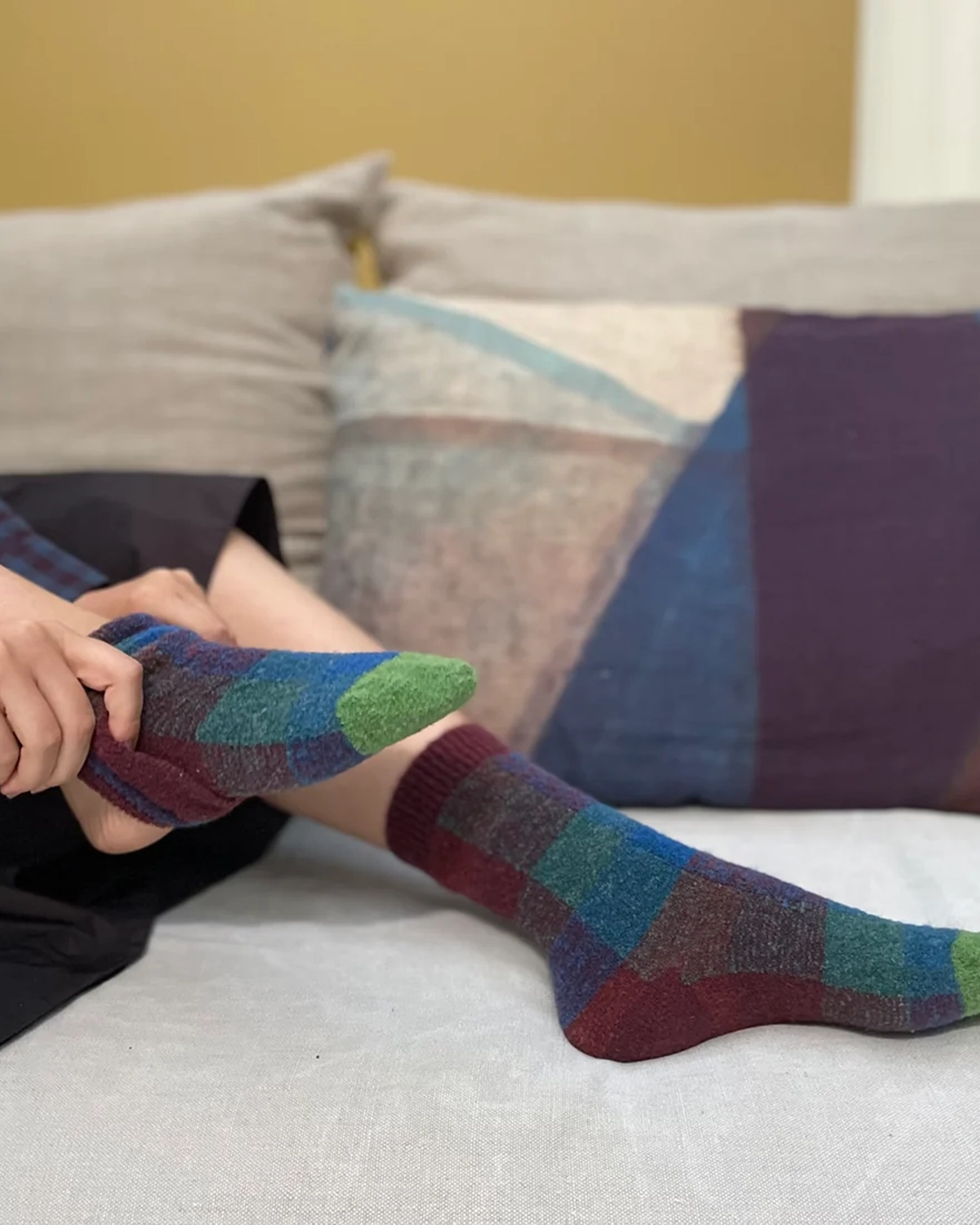 Carreaux – chaussettes bouclette