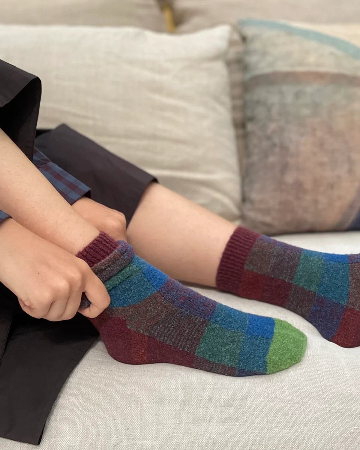 Carreaux – chaussettes bouclette